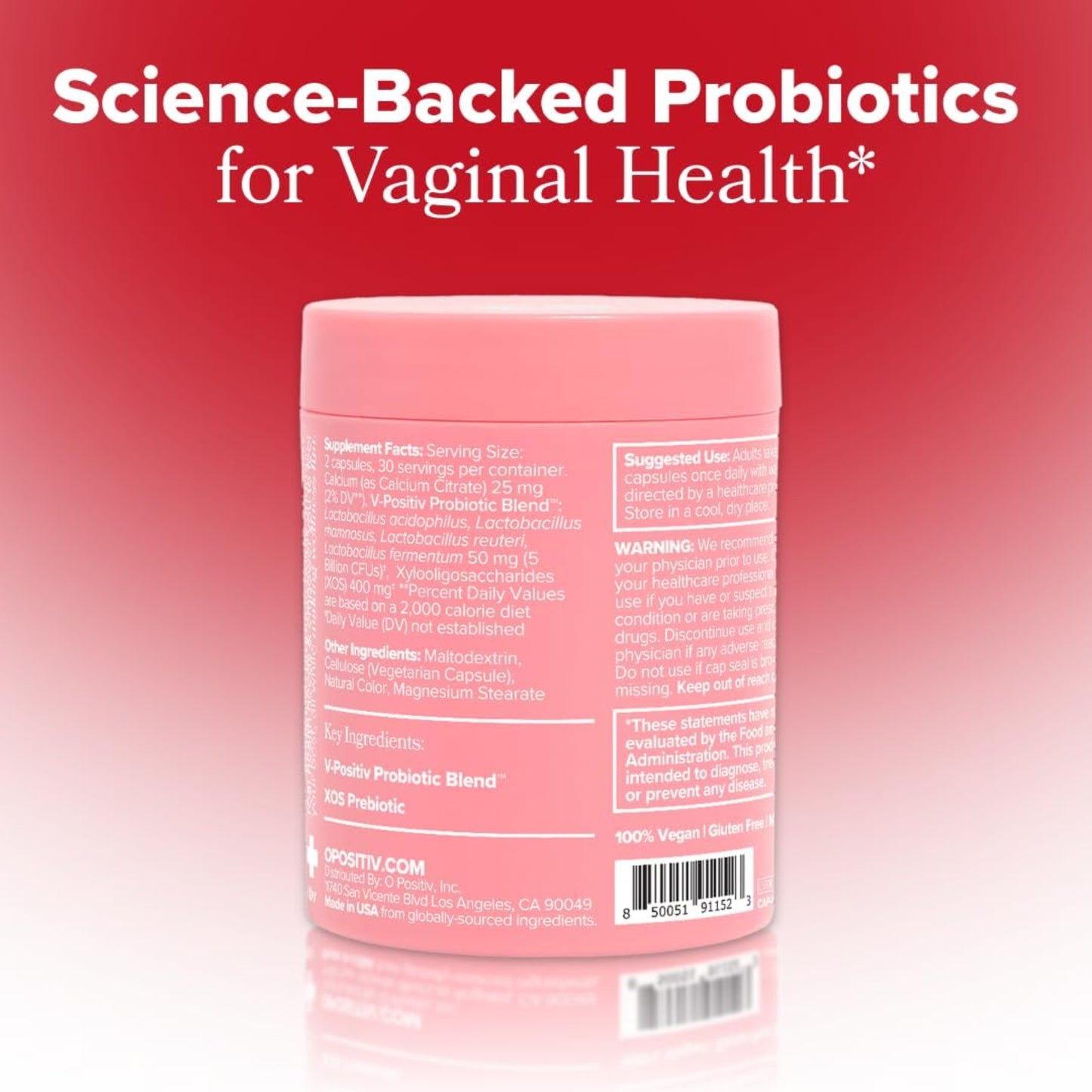 O Positiv URO Vaginal Probiotics for Women – pH Balance
