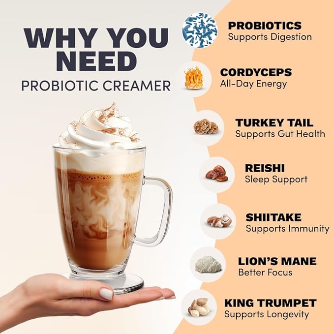Ryze Superfoods Probiotic Coffee Creamer – Vanilla Latte