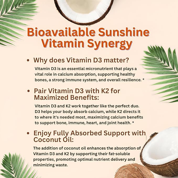 Micro Ingredients Vitamin D₃ 10,000 IU + K₂ MK‑7 200 mcg