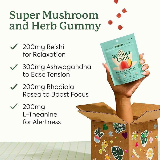 Plant People WonderCalm Mushroom Gummies – Summer Peach Flavor