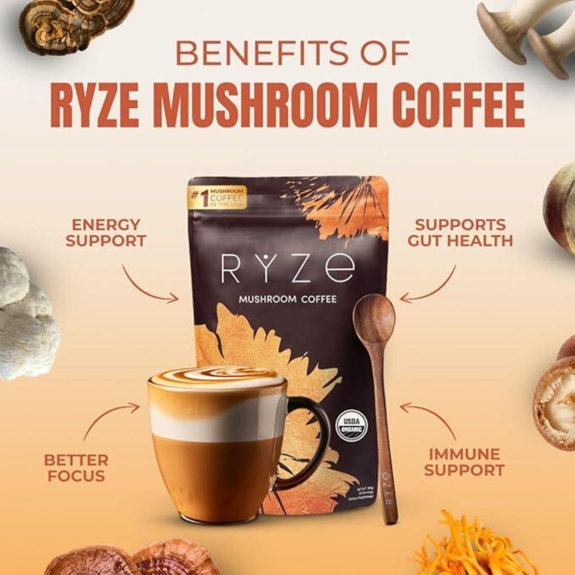 Ryze Superfoods Mushroom Coffee