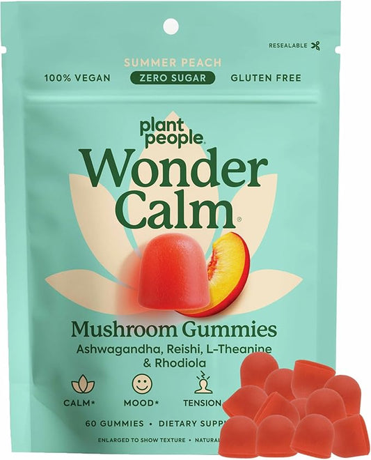 Plant People WonderCalm Mushroom Gummies – Summer Peach Flavor