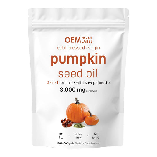 Premium Pumpkin Seed Oil with Saw Palmetto 3000mg 180 Soft Capsule Supports Hair, Urinary, Bladder & Prostate Health